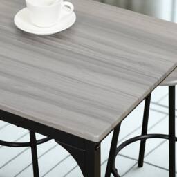 Pirlo Plush 5-Piece Dining Table & Stool Set Kitchen Living Room Industrial Grey - thumbnail 6
