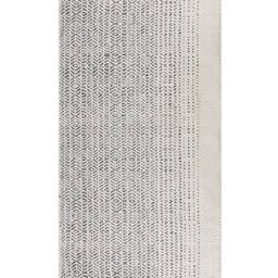 Wyld and Coco Handwoven White and Grey Wool Cotton Rug Flat Weave Tassels - Size: 80 cm x 150 cm - thumbnail 2