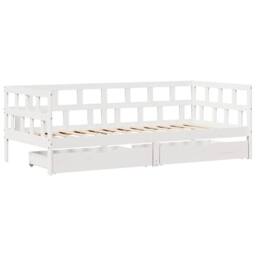 Berkfield Home Daybed with Drawers without Mattress White 80x200 cm Solid Wood - thumbnail 3