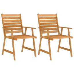 Berkfield Home 3 Piece Garden Dining Set Solid Acacia Wood in Brown - thumbnail 4
