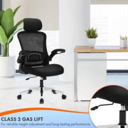 EONLION Black, Model 744 Ergonomic Office Chair for Work & Study Chair in Black - Size: 100 cm - thumbnail 4