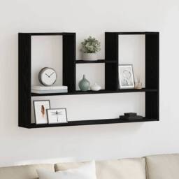 Berkfield Home Wall Shelf Black Oak 99x15x60 cm Engineered Wood - Size: 99 x 15 x 60 cm - thumbnail 2