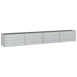 Berkfield Home Garden Raised Bed 320x40x45 cm Galvanized Steel Silver - Size: 320 x 40 x 45 cm - thumbnail 3