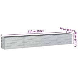 Berkfield Home Garden Raised Bed 320x40x45 cm Galvanized Steel Silver - Size: 320 x 40 x 45 cm - thumbnail 7