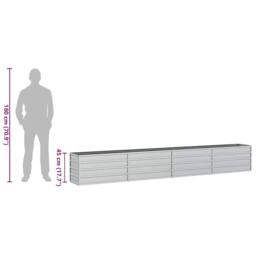 Berkfield Home Garden Raised Bed 320x40x45 cm Galvanized Steel Silver - Size: 320 x 40 x 45 cm - thumbnail 8