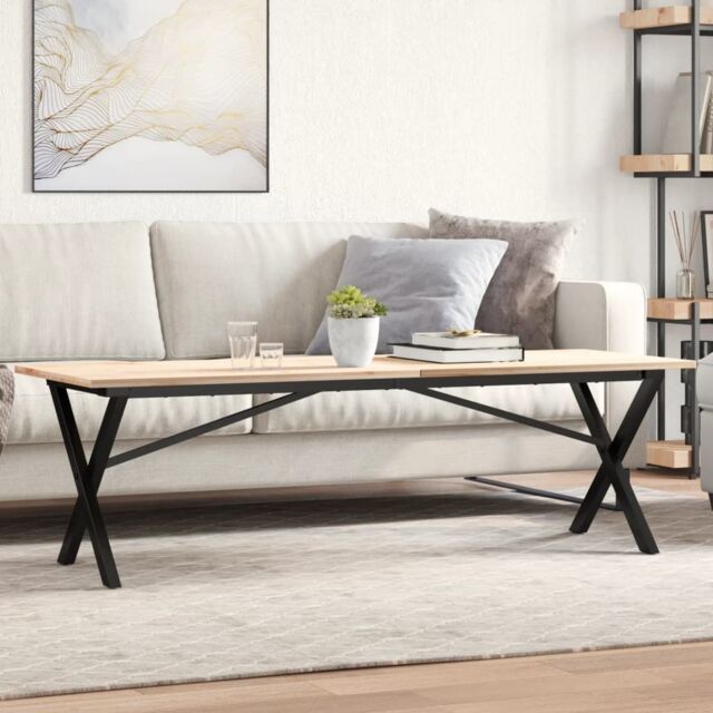 Berkfield Home Coffee Table Legs X-Frame 140x30x43 cm Cast Iron in Black - Size: 140 x 30 x 43 cm - image 1
