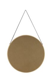nielsen Amos Round Metal Mirror With Leather Hanging Strap 50Cm in Gold - thumbnail 4