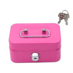 FLAVORA Pink Lockable Metal Cash Box Secure Money Storage - Size: 500mm - thumbnail 1
