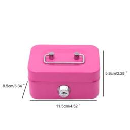 FLAVORA Pink Lockable Metal Cash Box Secure Money Storage - Size: 500mm - thumbnail 2