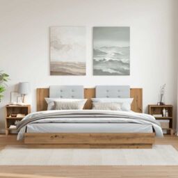 Berkfield Home Bedside Cabinets 2 pcs Artisan Oak 40x30x50 cm Engineered Wood in Brown - Size: 40 x 30 x 50 cm - thumbnail 3
