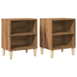 Berkfield Home Bedside Cabinets 2 pcs Artisan Oak 40x30x50 cm Engineered Wood in Brown - Size: 40 x 30 x 50 cm - thumbnail 2