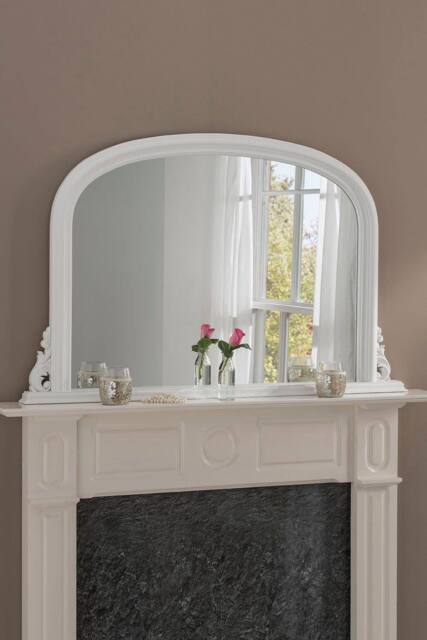 Yearn Mirrors Overmantle White Classic Mirror 122(w) x 77cm(h)