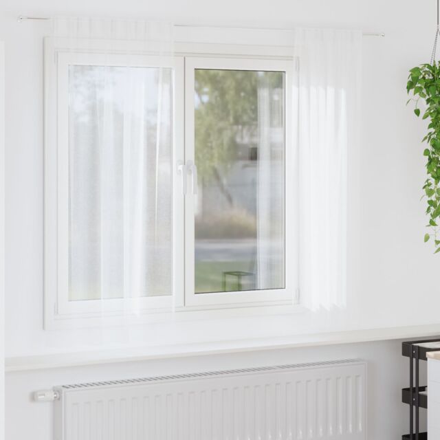 Berkfield Home Curtains with Curtains 2 pcs White 140 x 175 cm Polyester - image 1