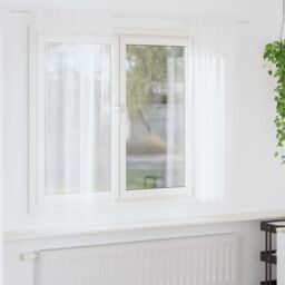 Berkfield Home Curtains with Curtains 2 pcs White 140 x 175 cm Polyester - thumbnail 1