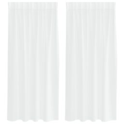 Berkfield Home Curtains with Curtains 2 pcs White 140 x 175 cm Polyester - thumbnail 2