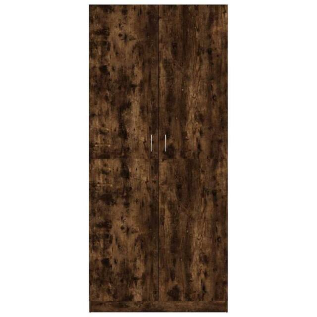 Berkfield Home Wardrobe Smoked Oak 90x50x200 cm Engineered Wood in Brown - Size: 90 x 50 x 200 cm - image 1