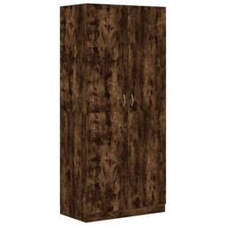 Berkfield Home Wardrobe Smoked Oak 90x50x200 cm Engineered Wood in Brown - Size: 90 x 50 x 200 cm - thumbnail 3