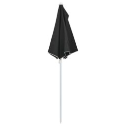 Berkfield Home Garden Half Parasol with Pole 180x90 cm Black - thumbnail 6