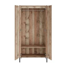 Wyld Haus Lucan Distressed Oak Effect 2 Door Wardrobe in Natural - thumbnail 4