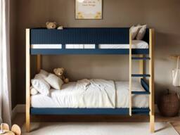 Flair Mateo Detachable Ribbed Bunk Bed in Navy - Size: Single - thumbnail 2