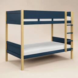 Flair Mateo Detachable Ribbed Bunk Bed in Navy - Size: Single - thumbnail 5