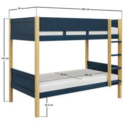 Flair Mateo Detachable Ribbed Bunk Bed in Navy - Size: Single - thumbnail 6