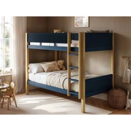 Flair Mateo Detachable Ribbed Bunk Bed in Navy - Size: Single - thumbnail 1