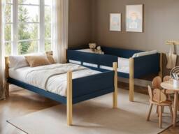 Flair Mateo Detachable Ribbed Bunk Bed in Navy - Size: Single - thumbnail 3