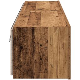 Berkfield Home TV Wall Cabinets with LED Lights 2 pcs Old Wood 80x35x31 cm in Brown - Size: 80 x 35 x 31 cm - thumbnail 8