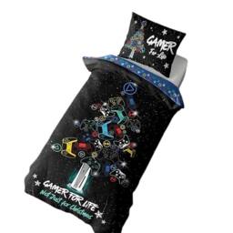Floso Gamer For Life Christmas Reversible Duvet Set - Size: Single - thumbnail 3