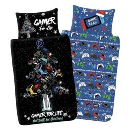 Floso Gamer For Life Christmas Reversible Duvet Set - Size: Single - thumbnail 1