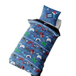 Floso Gamer For Life Christmas Reversible Duvet Set - Size: Single - thumbnail 2