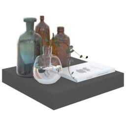 Berkfield Home Floating Wall Shelf High Gloss Grey 23x23.5x3.8 cm MDF - thumbnail 3
