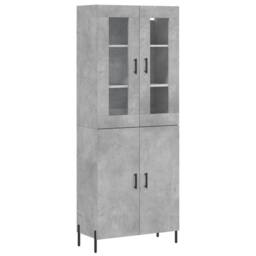 Berkfield Home Highboard Concrete Grey 69.5x34x180 cm Engineered Wood - thumbnail 1