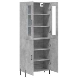 Berkfield Home Highboard Concrete Grey 69.5x34x180 cm Engineered Wood - thumbnail 4