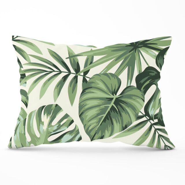 Warren Reed - Designer Exotic Palm Leaves Cushions in Green - Size: 60 cm x 60 cm - image 1