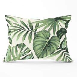 Warren Reed - Designer Exotic Palm Leaves Cushions in Green - Size: 60 cm x 60 cm - thumbnail 1