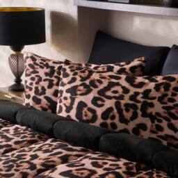 OHS Leopard Coverless 10.5 TOG Duvet Set Pillowcase Quilted Cover in Tan - Size: King - thumbnail 3