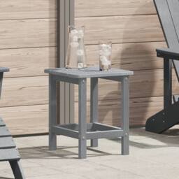 Berkfield Home Adirondack Side Table Light Grey 38x38x45 cm HDPE - Size: 38 x 38 x 45 cm - thumbnail 1