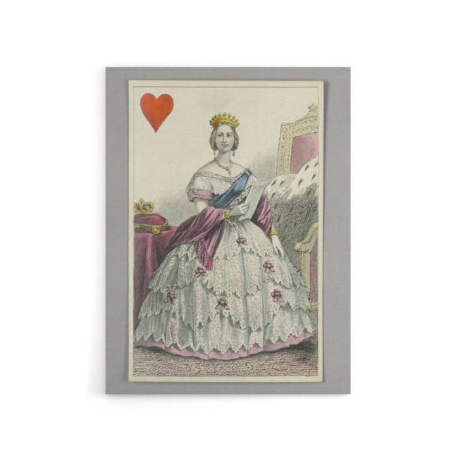 "Artery8 E Le Tellier Victoria Queen of Hearts Card Design Canvas Art Print - Size: W12"" x H16""" - image 1