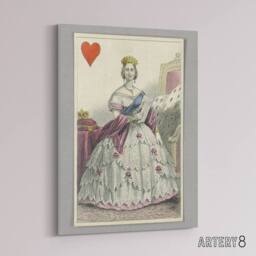 "Artery8 E Le Tellier Victoria Queen of Hearts Card Design Canvas Art Print - Size: W12"" x H16""" - thumbnail 2