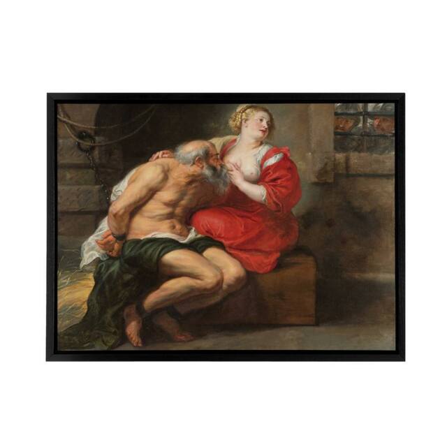 "Artery8 Peter Paul Rubens Cimon & Pero Framed Canvas Wall Art Print - Size: W12"" x H16""" - image 1
