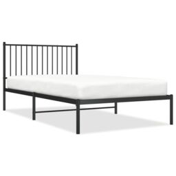 Berkfield Home Metal Bed Frame with Headboard Black 107x203 cm - thumbnail 2