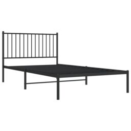 Berkfield Home Metal Bed Frame with Headboard Black 107x203 cm - thumbnail 4
