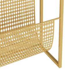 Berkfield Home Magazine Rack Gold 35x15x45 cm Steel - Size: 35 x 15 x 45 cm - thumbnail 6