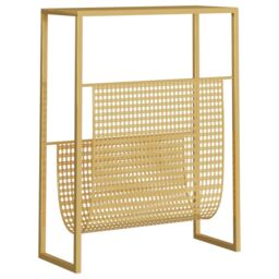 Berkfield Home Magazine Rack Gold 35x15x45 cm Steel - Size: 35 x 15 x 45 cm - thumbnail 5