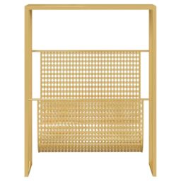 Berkfield Home Magazine Rack Gold 35x15x45 cm Steel - Size: 35 x 15 x 45 cm - thumbnail 3