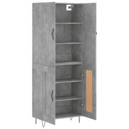 Berkfield Home Highboard Concrete Grey 69.5x34x180 cm Engineered Wood - thumbnail 4
