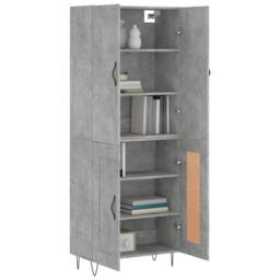 Berkfield Home Highboard Concrete Grey 69.5x34x180 cm Engineered Wood - thumbnail 1