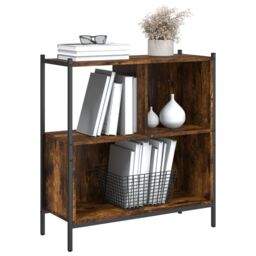 Berkfield Home Bookcase Smoked Oak 72x28x77.5 cm Engineered Wood in Brown - thumbnail 4